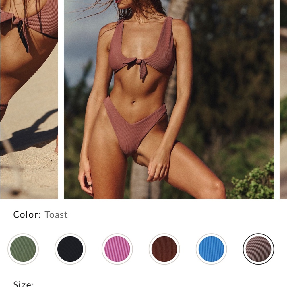 Beach Riot Vanessa swimsuit bottoms in “toast”, size medium.